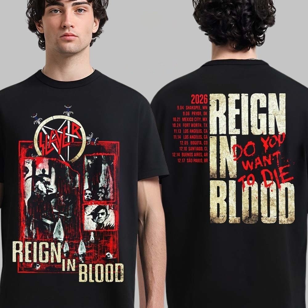 Slayer Reign in Blood 40th Anniversary Tour 2026 Merch Reprint Unisex T-Shirt