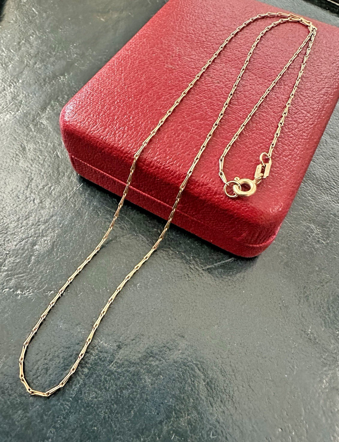 Vintage 9ct Yellow Gold Hayseed Chain Necklace 18\
