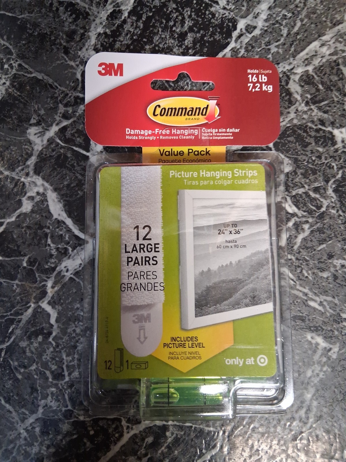 3M Command Large Picture Hanging Strips 12 Pairs (24-Strips) Damage-Free NEW 3M Command Large Picture Hanging Strips 12 Pairs (24-Strips) Damage-Free NEW