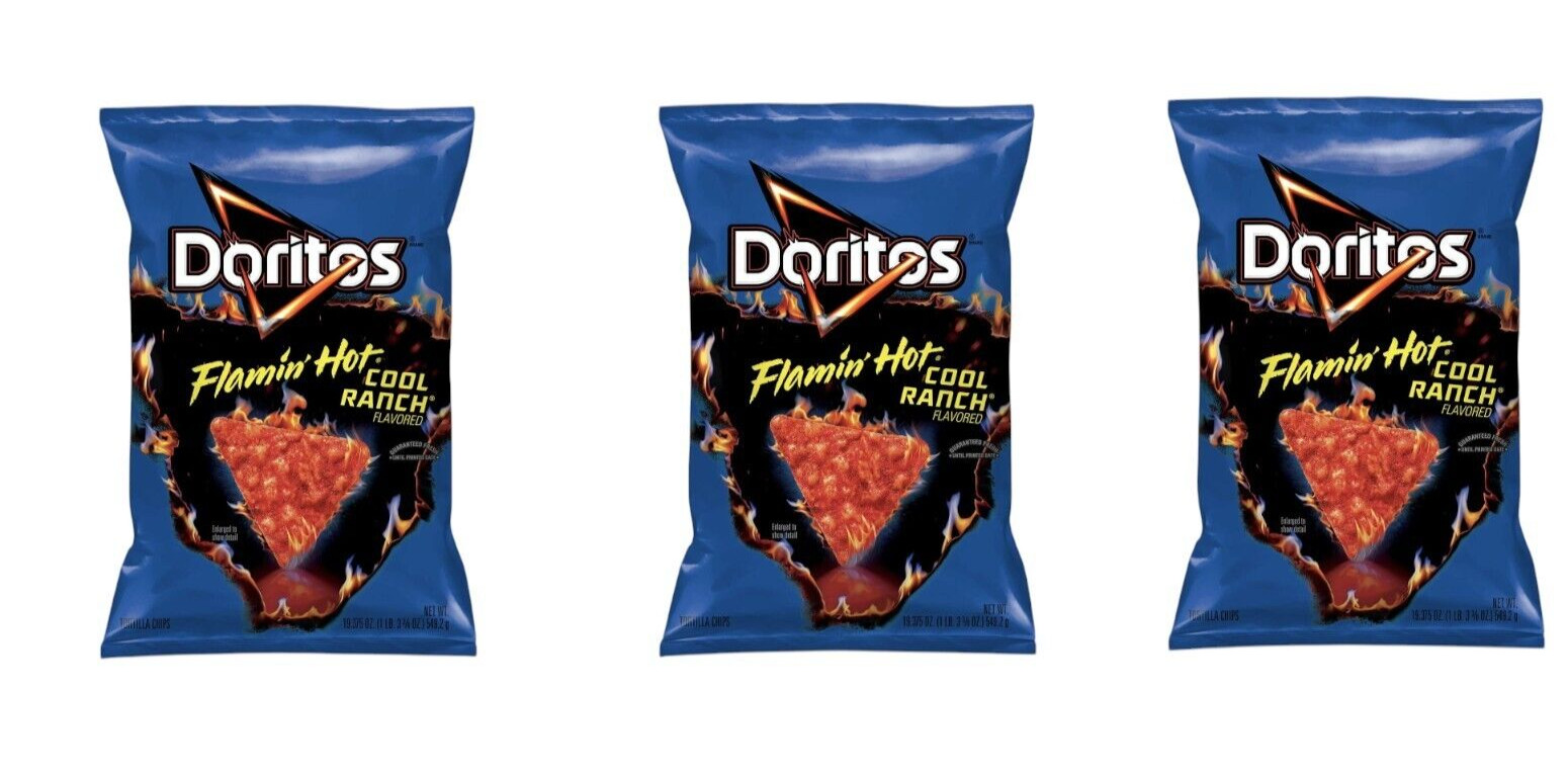 Doritos Flamin' Hot Cool Ranch Flavored Tortilla Chips 9.25 Oz 3 Bags Doritos Flamin' Hot Cool Ranch Flavored Tortilla Chips 9.25 Oz 3 Bags
