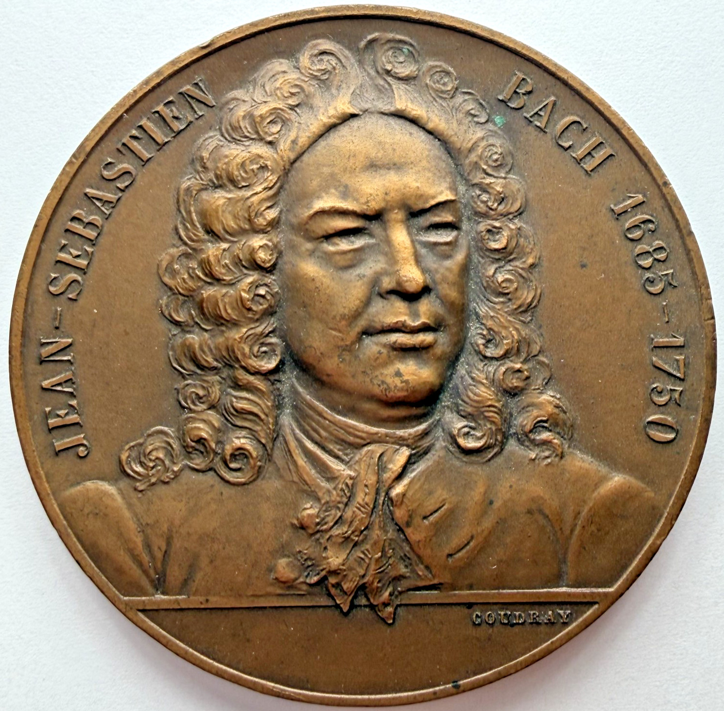 Jean Sebastien Bach 1685-1750 bronze medal plaquette Coudray Jean Sebastien Bach 1685-1750 bronze medal plaquette Coudray