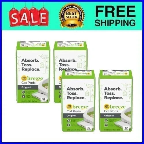 4PACK Purina Tidy Cats Breeze Litter System Cat Pad Refills 10ct. Pack Tidy Cats