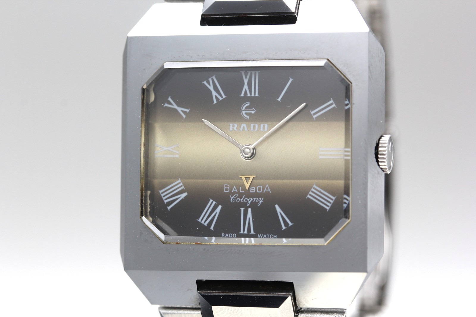 Vintage [Exc+5] RADO Balboa Cologny Square Roman Brown Dial Hand Winding Men's