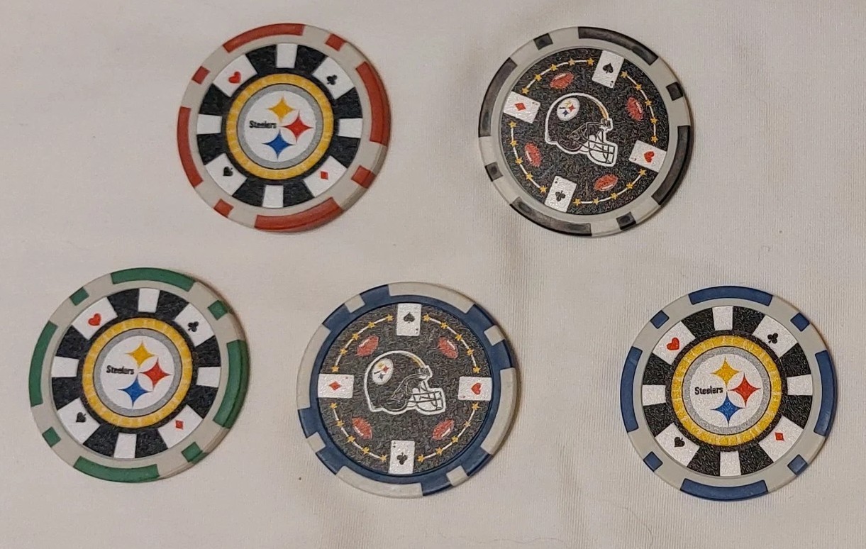 Pittsburgh Steelers golf ball marker poker chip 5 pc set