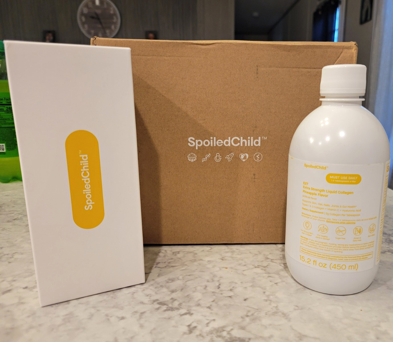 SpoiledChild E27 Extra Strength Liquid Collagen Pineapple + Vit C HA 15.2oz
