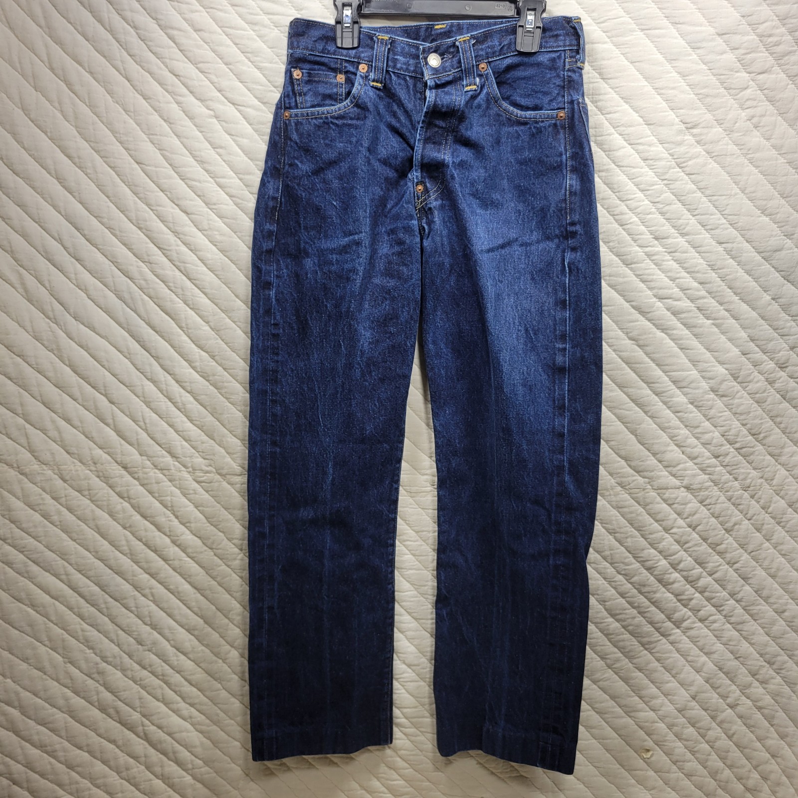LEVIS 90\'s LVC VTG 1937 201XX SELVEDGE JEANS 28x30 big E VALENCIA ST HEMMED
