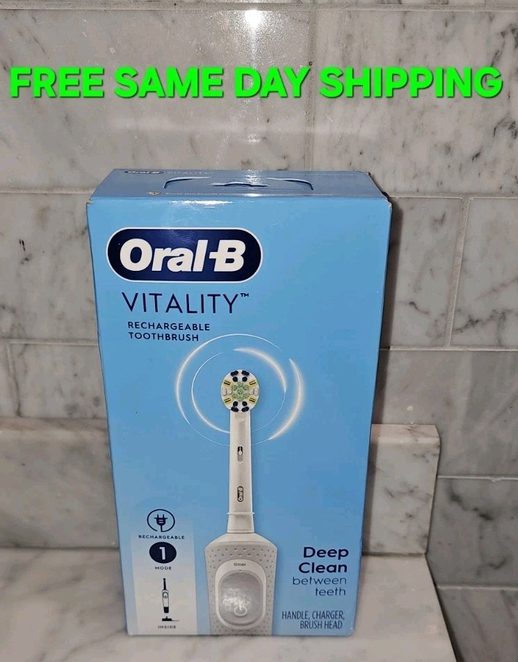 NEW Oral-B Vitality Deep Clean Rechargeable Electric Toothbrush White NEW Oral-B Vitality Deep Clean Rechargeable Electric Toothbrush White