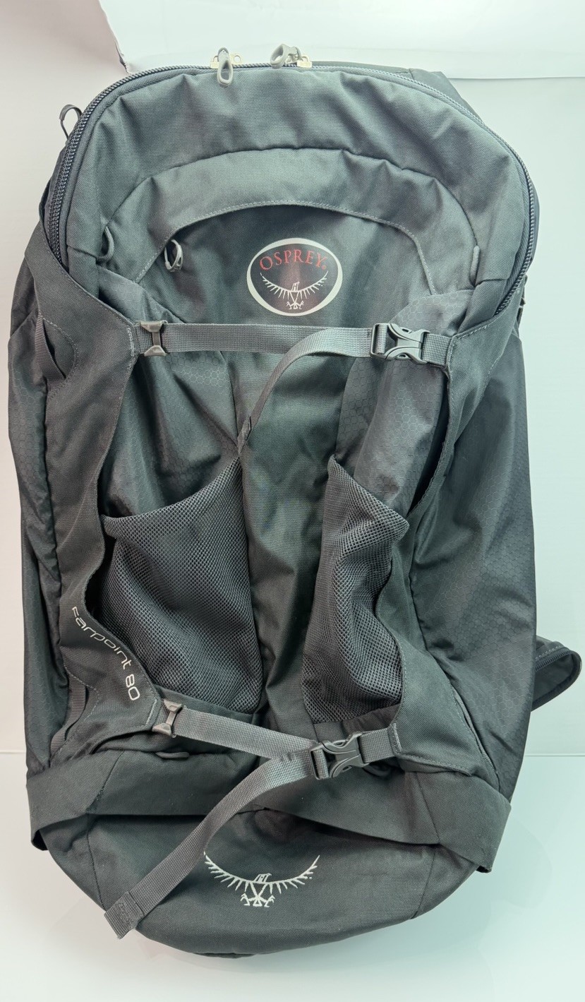 Osprey Farpoint 80 Backpack Caribbean Black Travel Hiking Camping Backpacking