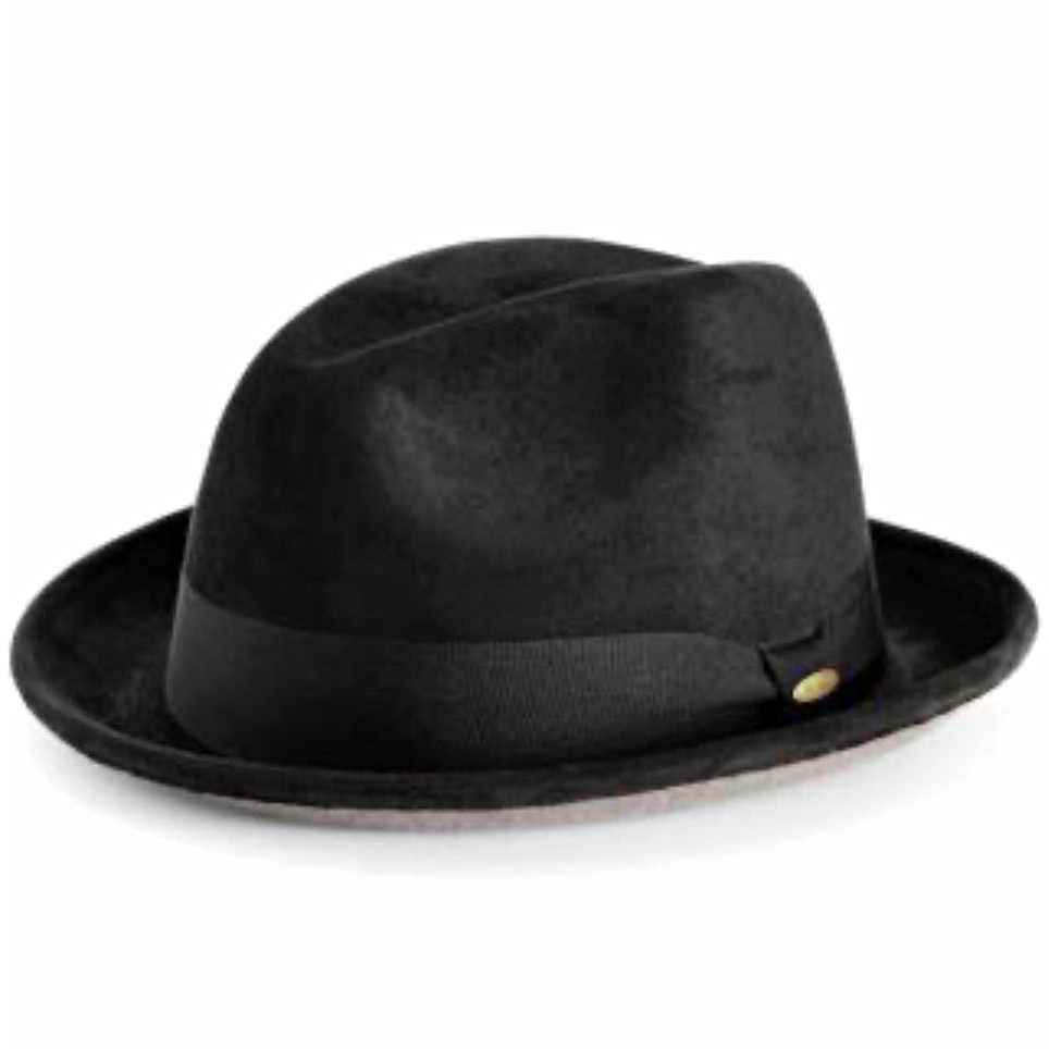 Scala Men\'s Black Solid Fedora Hat - One Size Fits Most