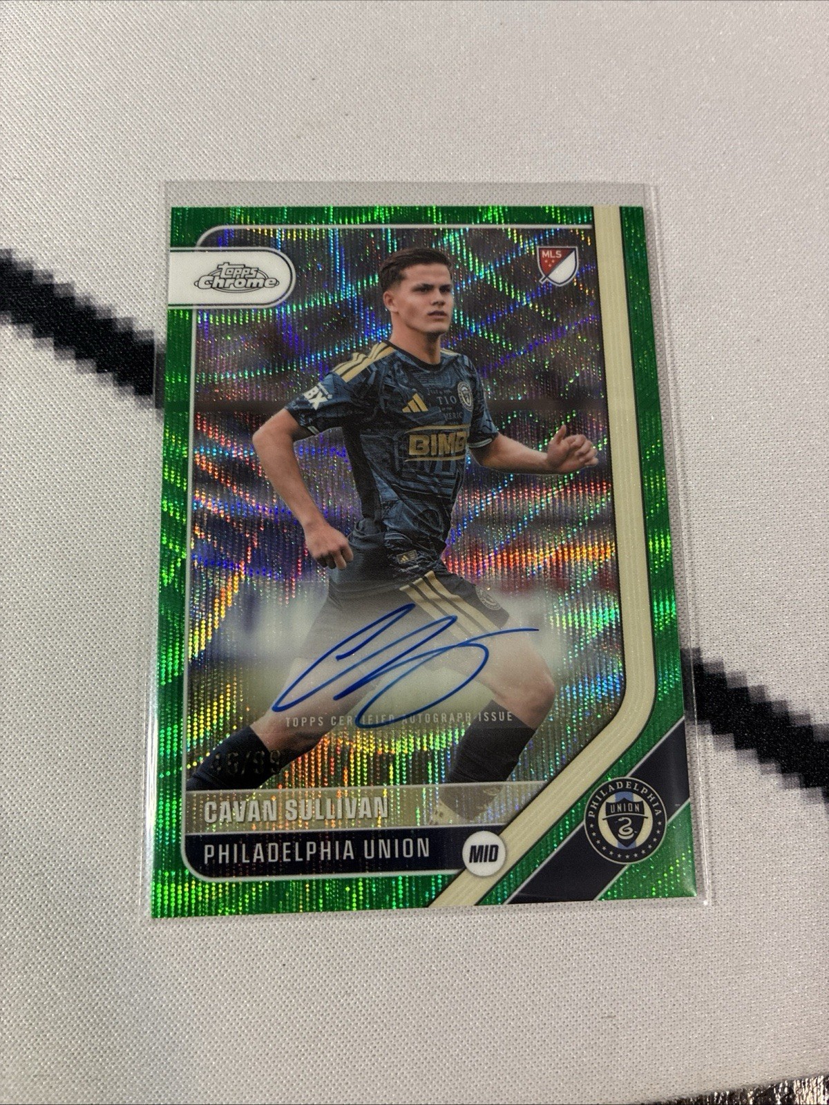 2026 Topps Chrome MLS Autographs Cavan Sullivan #CA-CS Green Wave Refractor /99 2026 Topps Chrome MLS Autographs Cavan Sullivan #CA-CS Green Wave Refractor /99
