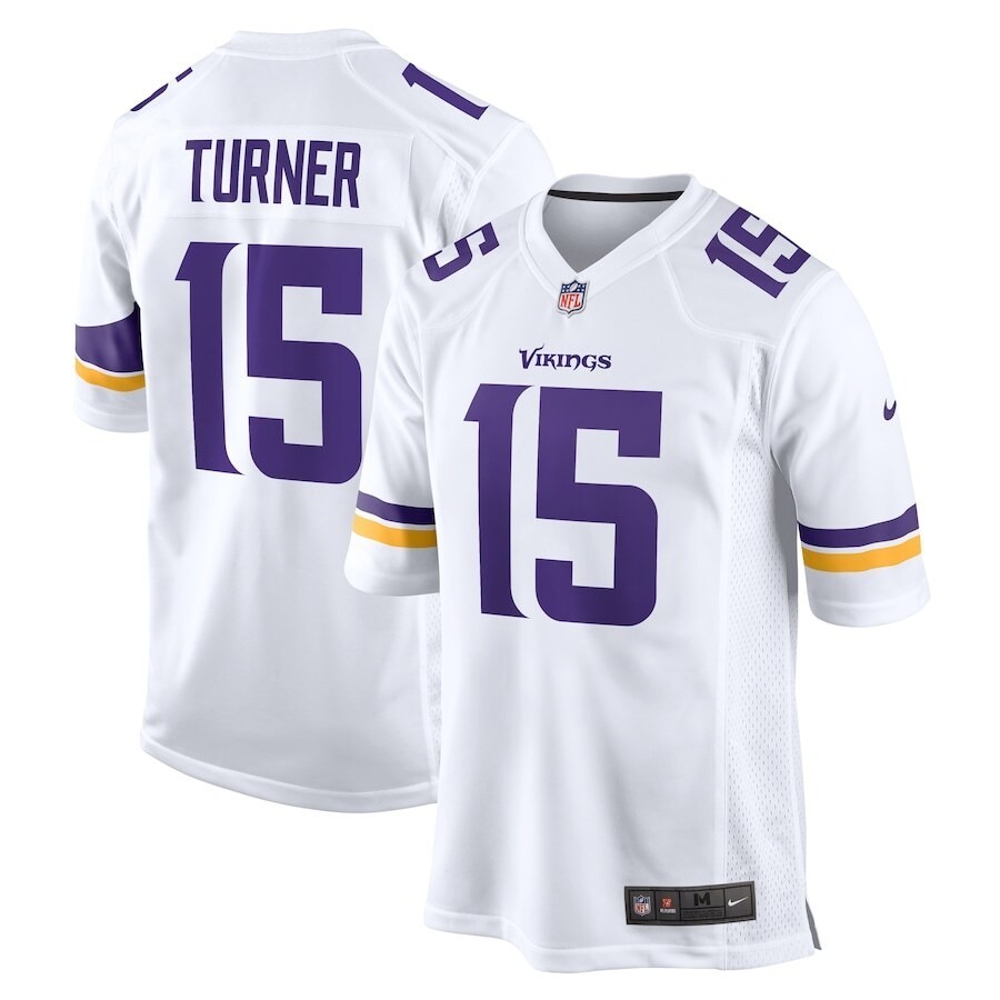 Men's #15 Dallas Turner White/Purple Player SportShirt Adult - All Stitched