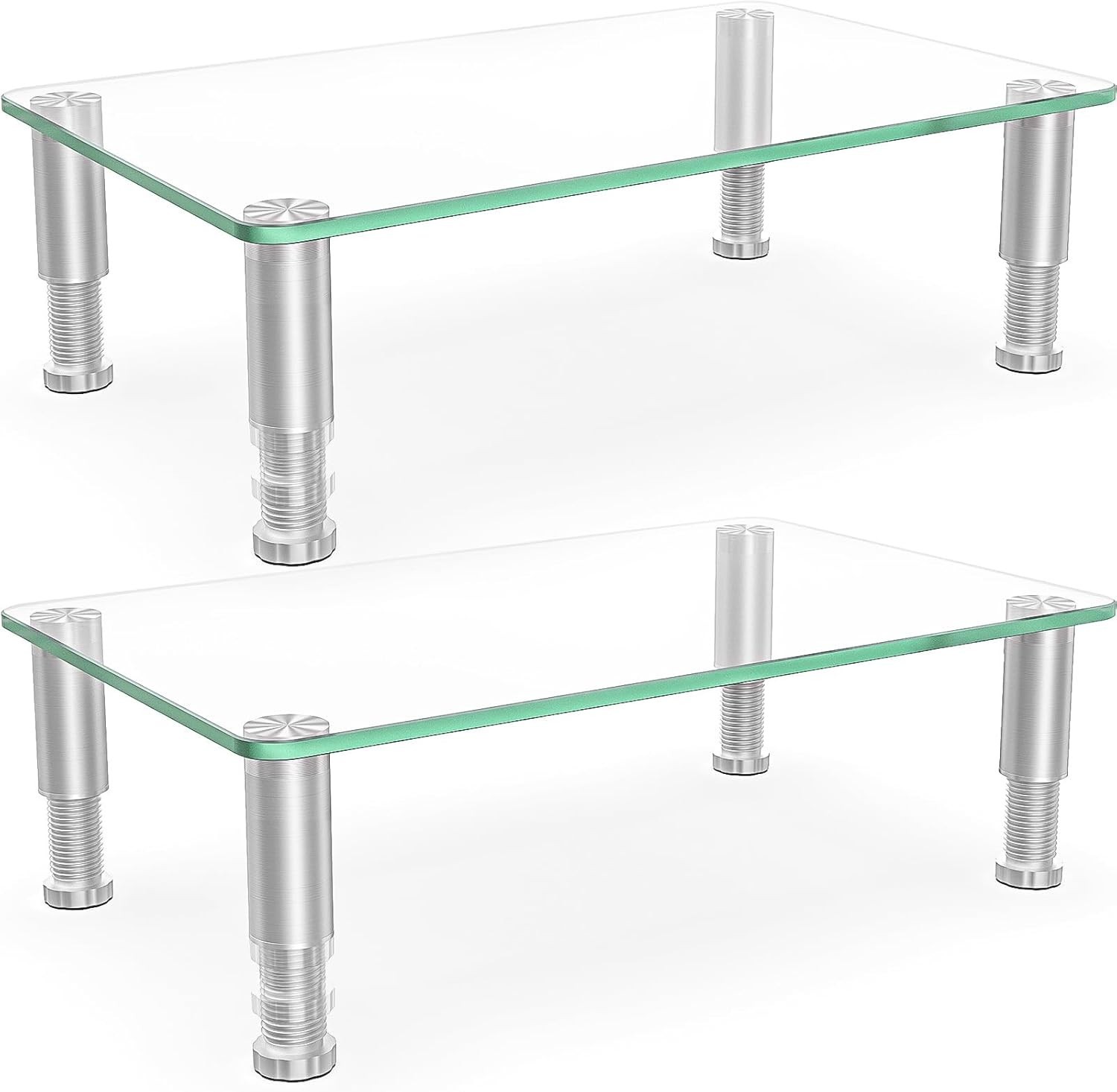 Rfiver Dual Glass Monitor Stand Riser, 2 Pack Computer transparent Rfiver Dual Glass Monitor Stand Riser, 2 Pack Computer transparent
