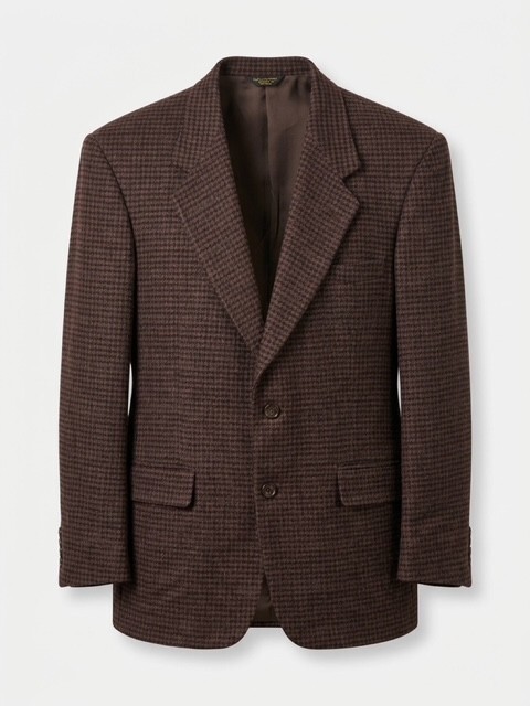 Vintage Farah Clothing Company, Brown Houndstooth Sport Coat Blazer, Size XL Vintage Farah Clothing Company, Brown Houndstooth Sport Coat Blazer, Size XL