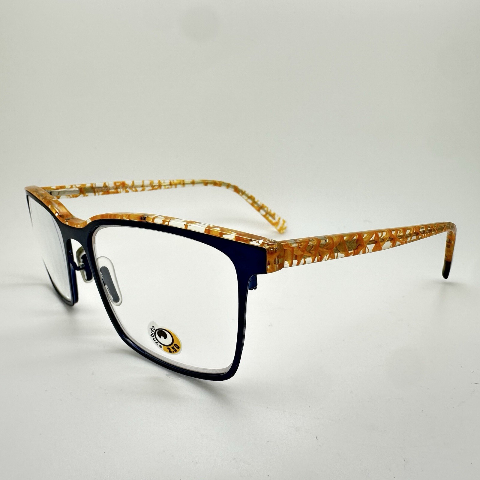 NEW eyebobs Reading Glasses NO BRAINER 3160 10 54mm (+2.50) Blue / Clear Yellow