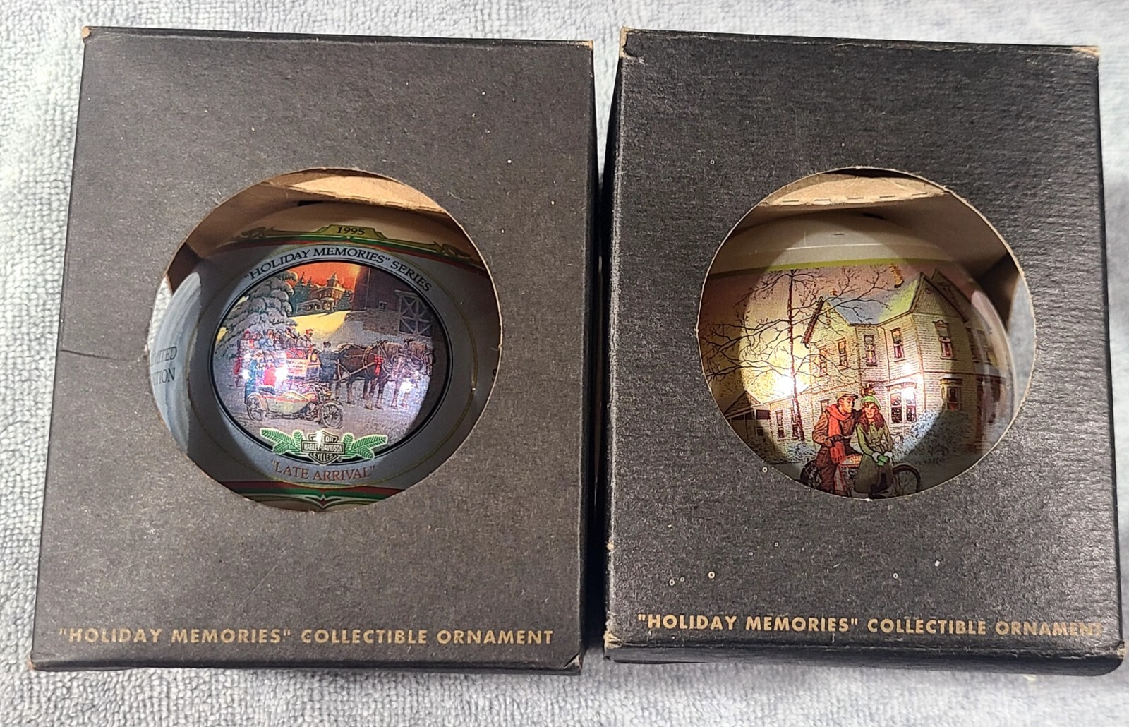 1994 and 1995 Harley Davidson Christmas Ornament Bulbs - Still in Box