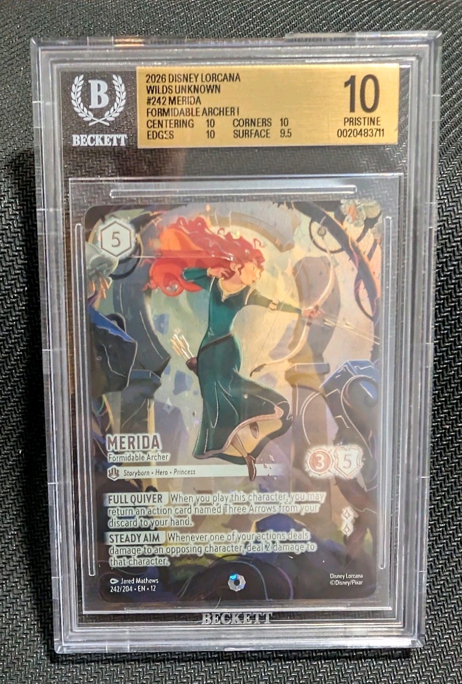 2026 Disney Lorcana Wilds Unknown Merida Formidable Archer 242/204 Iconic BGS 10
