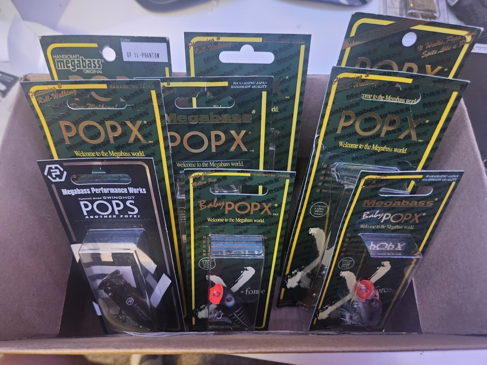Megabass Lot of 9 Pop X and Baby Pop X