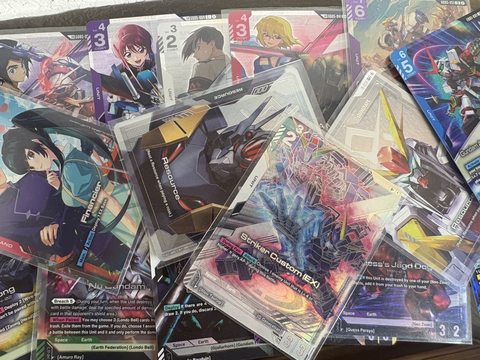 100 MIXED Gundam TCG Cards Bulk Lot- C/U/R holos/LR from GD02/GD03/GD04/GD05