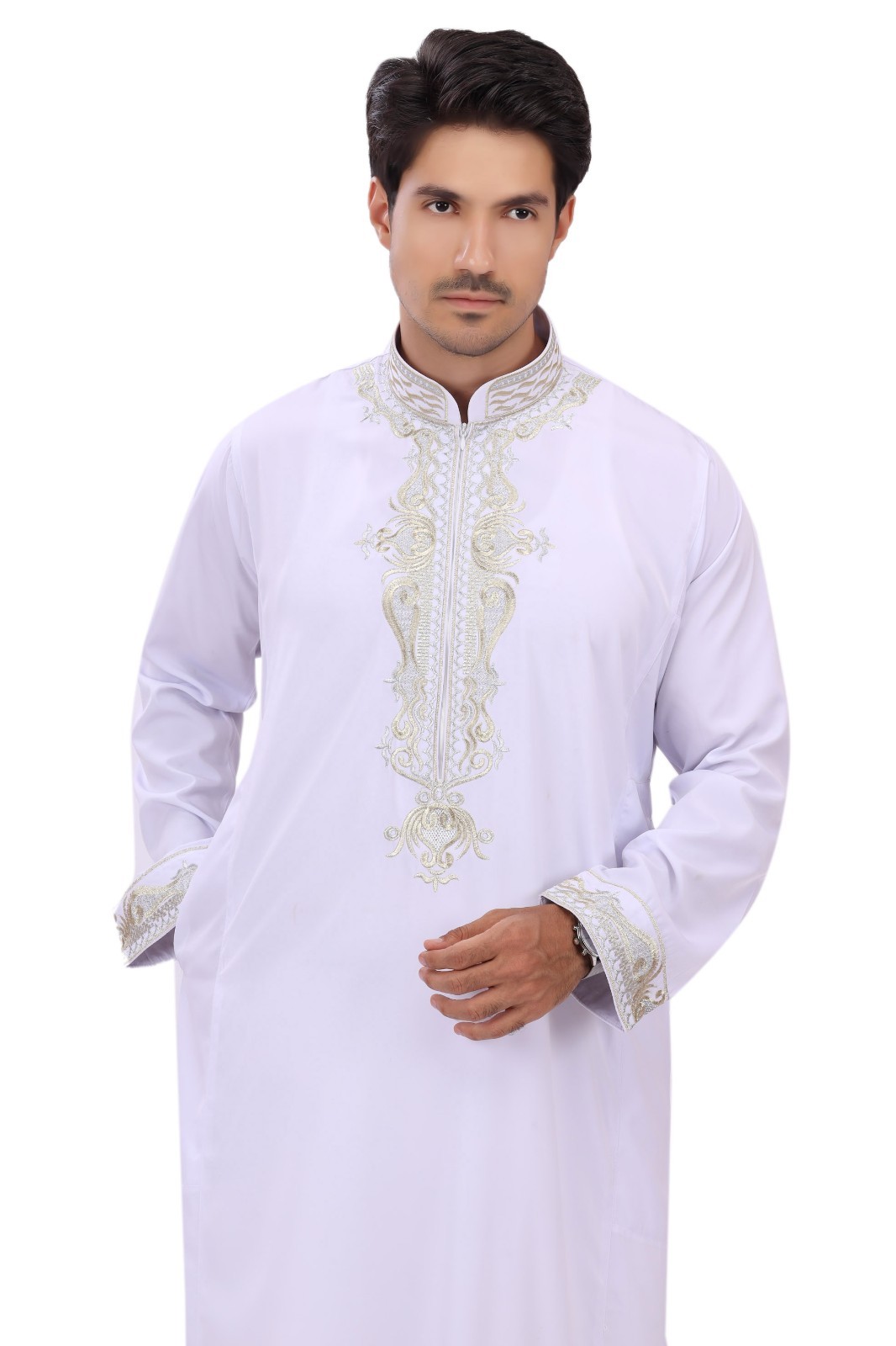 Men’s Traditional Arabic Thobe Long Sleeve Kaftan Robe for Eid Prayer & Wedding Men’s Traditional Arabic Thobe Long Sleeve Kaftan Robe for Eid Prayer & Wedding