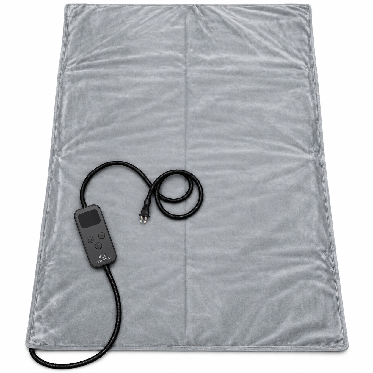 Pet Heating Pad 47.2x27.5in Large Dog Cat Heated Mat Adjustable Temp 150W Gray
