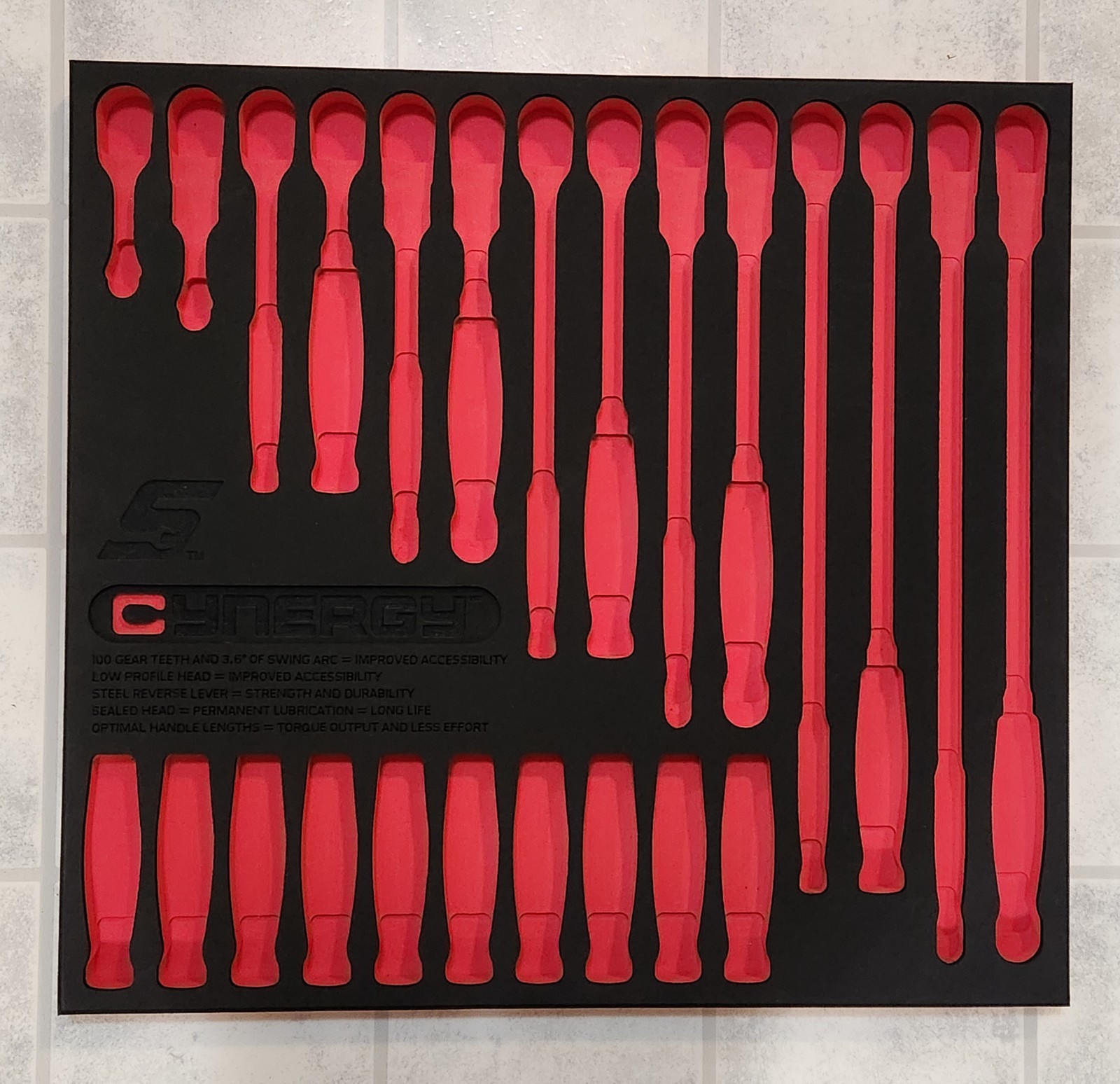 Snap On Tools CYNERGY Red Foam Ratchet Organizer