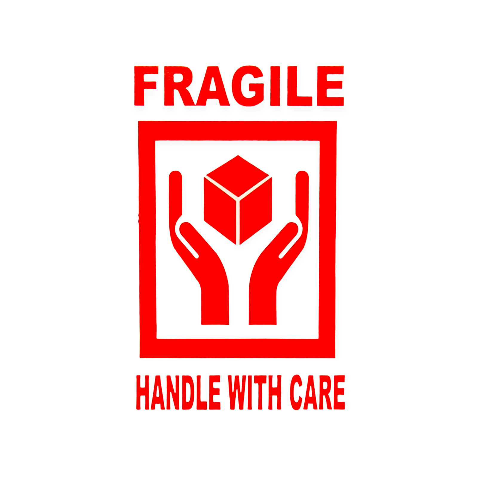 2x3-inch Fragile Hands Box (RD/WH) Labels Heavy Adhesive Stickers 9RLS of 300 EA 2x3-inch Fragile Hands Box (RD/WH) Labels Heavy Adhesive Stickers 9RLS of 300 EA