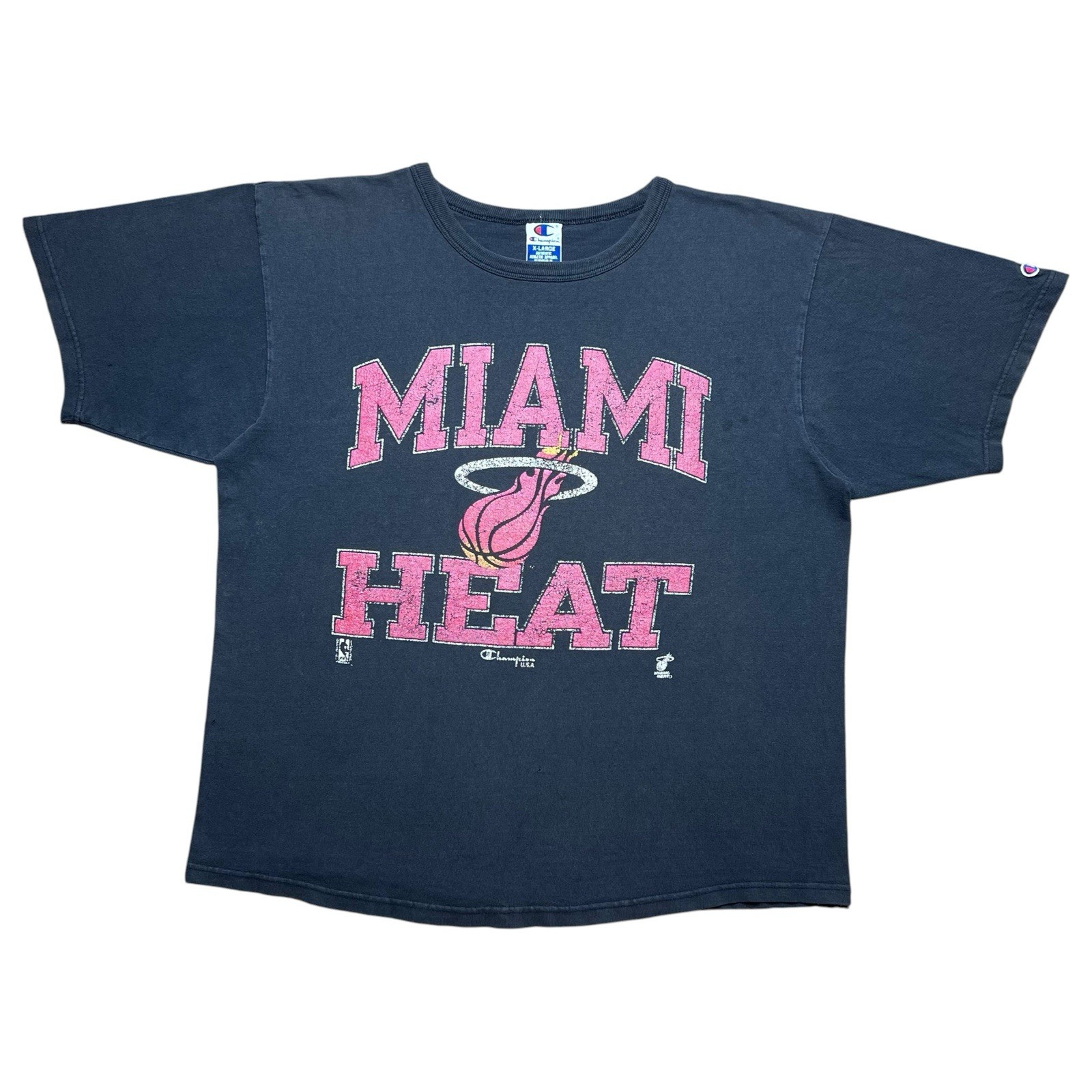 Vintage 1990s NBA Miami Heat Champion Spell Out Graphic T-Shirt XL 