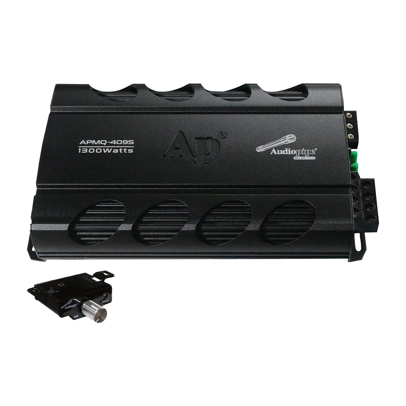 AUDIOPIPE APMQ-4095 FULL-RANGE CLASS D 4-CHANNEL CAR AMPLIFIER 4 x 100W RMS @ 2Ω