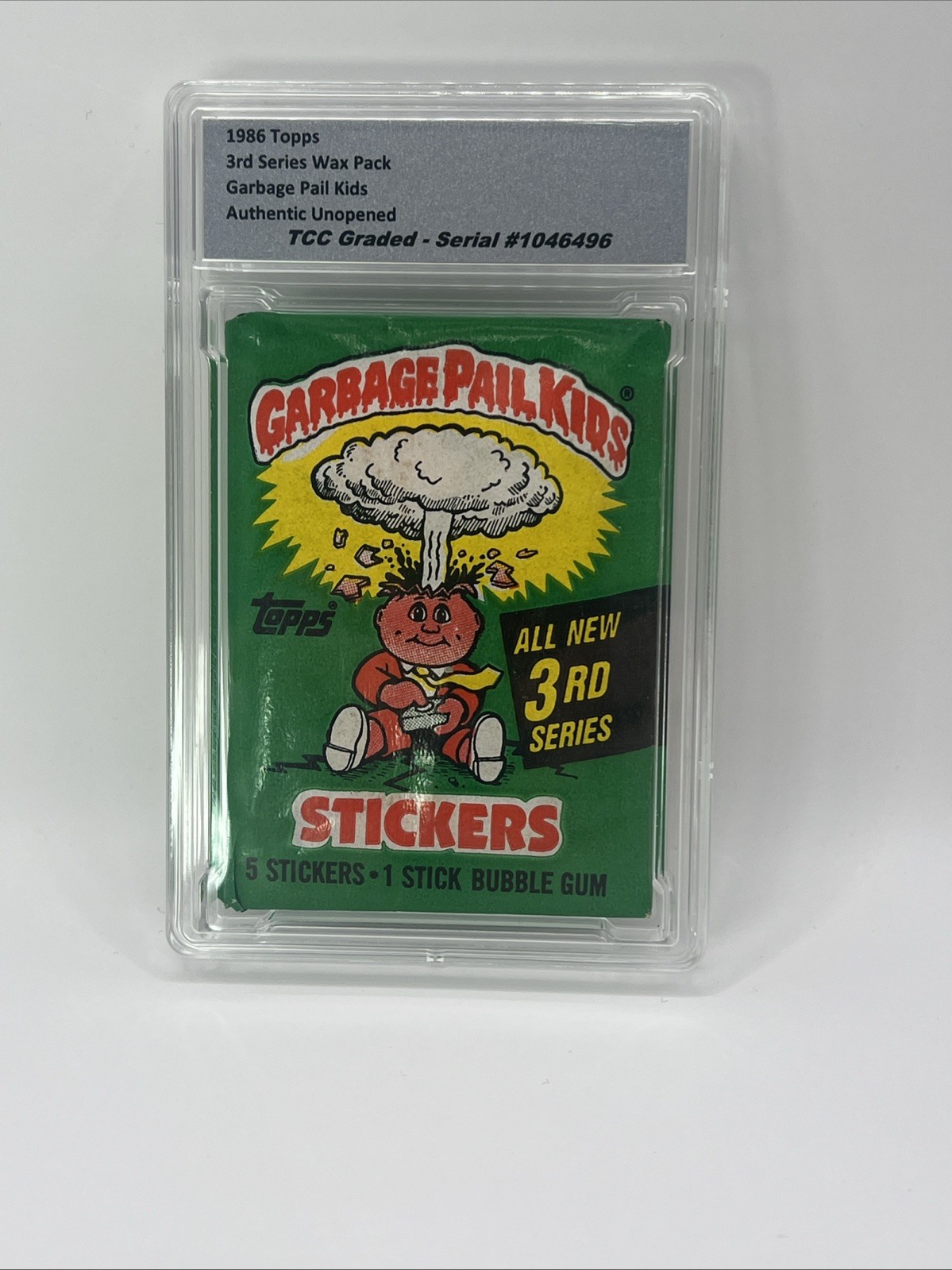 1986 Topps Garbage Pail Kids 3rd Series Wax Pack Authentic Unopened Encapsulated