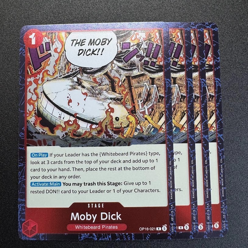 4x Moby Dick OP16-021 - One Piece TCG English Playset Near Mint