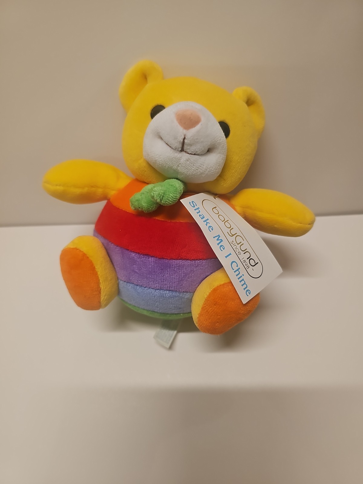 Baby Gund Teddy Bear Chime Ball Plush Rainbow Rompers Stuffed Toy NWT Baby Gund Teddy Bear Chime Ball Plush Rainbow Rompers Stuffed Toy NWT