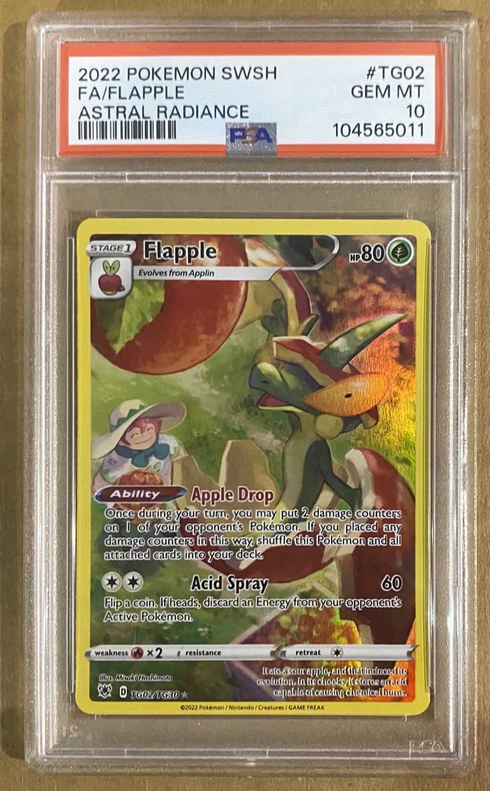 2022 POKEMON SWORD & SHIELD ASTRAL RADIANCE #TG02 FULL ART/FLAPPLE PSA 10
