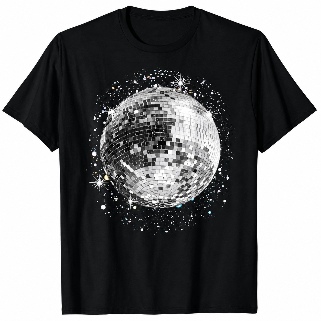 Retro Mirror Ball T-Shirt Vintage 70s Dance Party Sparkle Graphic Tee
