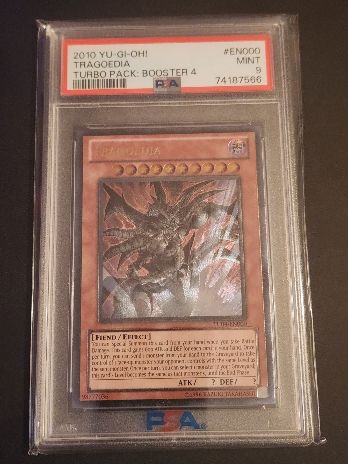 Tragoedia Yugioh 2010 TU04-EN000 Ultimate Rare PSA 9 Tragoedia Yugioh 2010 TU04-EN000 Ultimate Rare PSA 9