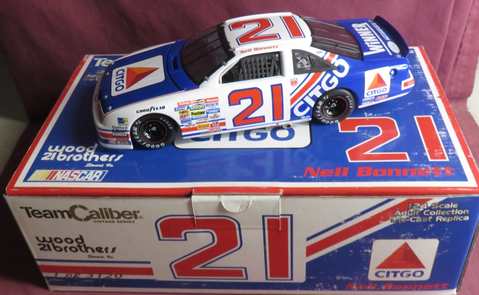 NEIL BONNETT, #21, CITGO,  1/24 2001 TEAM CALIBER VINTAGE SERIES, MINT IN BOX