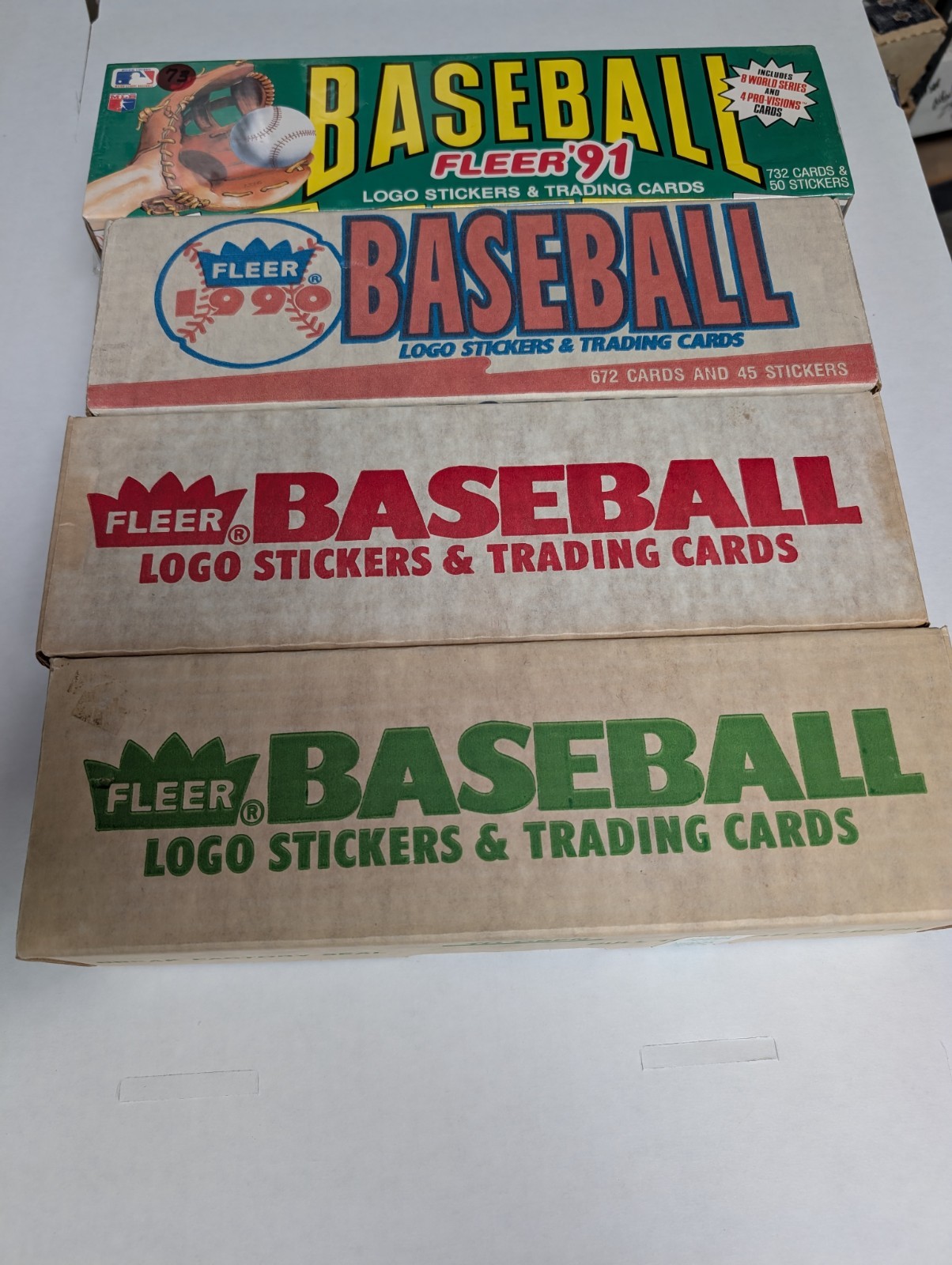 1988, 1989, 1990, 1991 Fleer Baseball Complete Set Lot x4 Factory Sealed New 1988, 1989, 1990, 1991 Fleer Baseball Complete Set Lot x4 Factory Sealed New