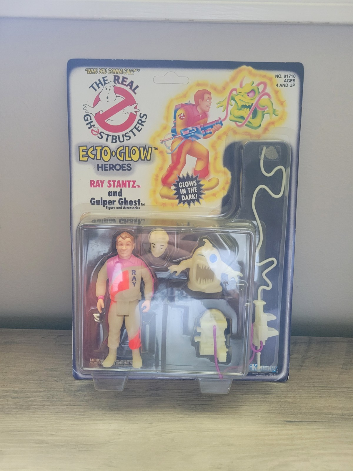 VINTAGE RARE UNPUNCHED Kenner Real Ghostbusters ECTO GLOW Ray Stantz Figure