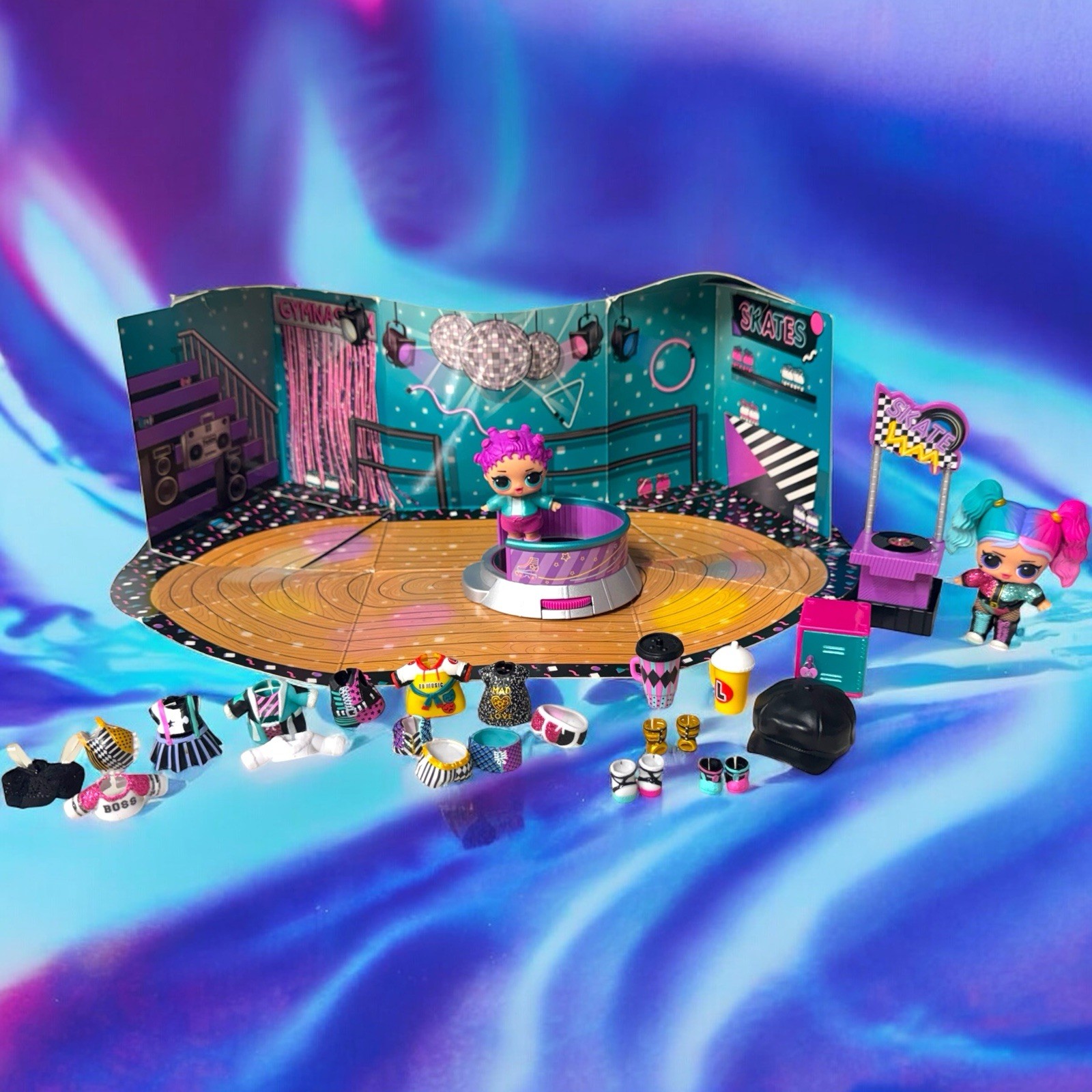 LOL Surprise Roller Rink and DJ Playset Dolls  Sk8ter and Tricksta Accessories