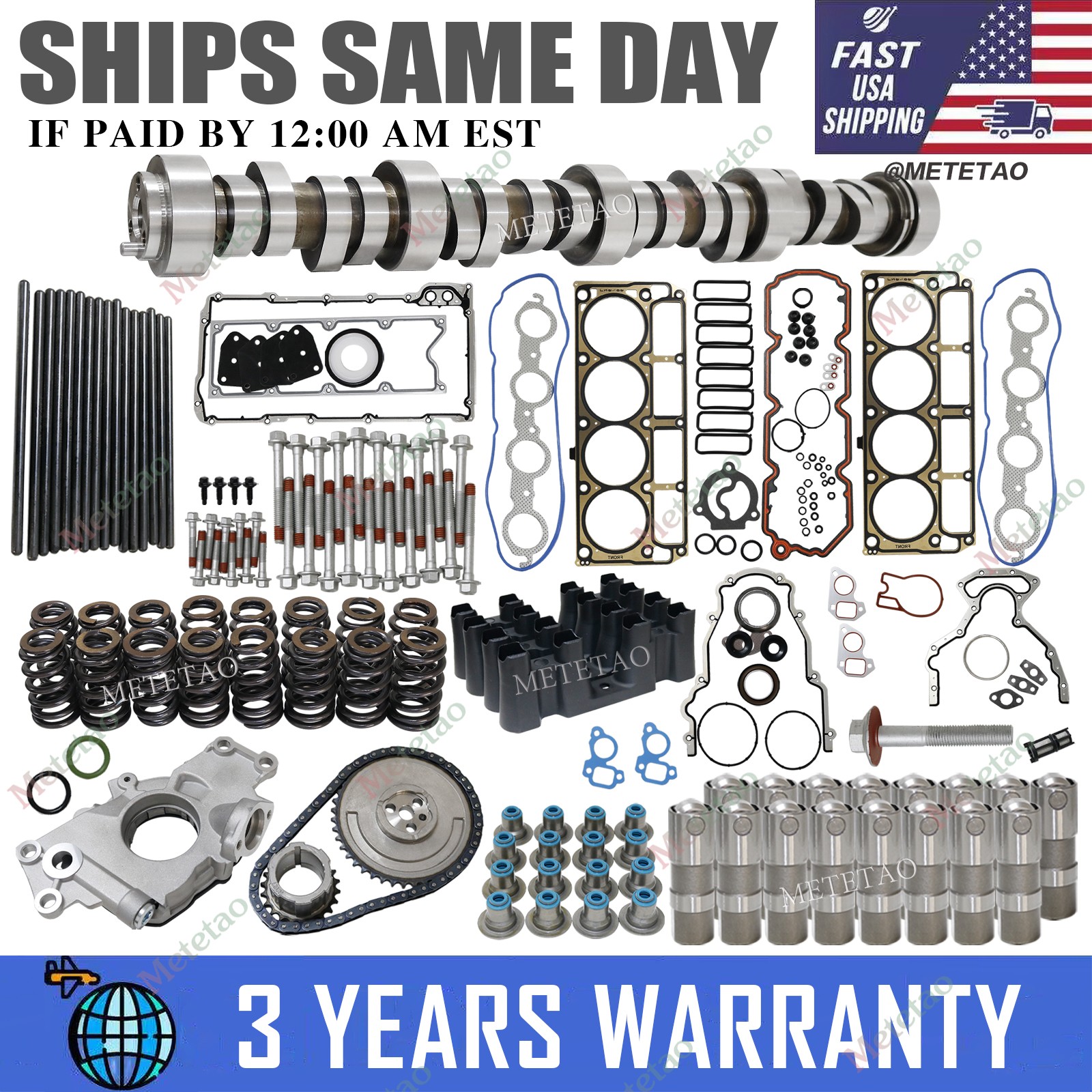 SLOPPY MECHANICS E1840P STAGE 2 CAM LIFTERS KIT FOR LS1 4.8 5.3 5.7 6.0 6.2 LS
