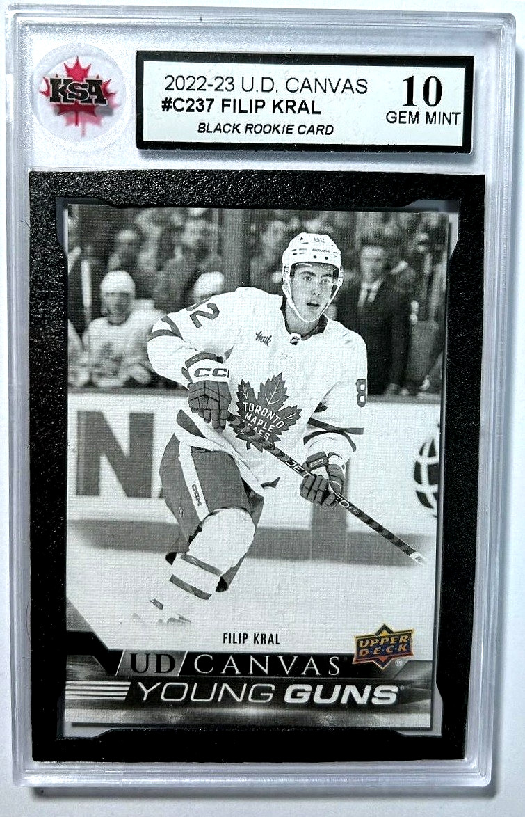 2022-23 UD Canvas Black #C237 Filip Kral YG | KSA GRADED GEM MINT 10 | Leafs