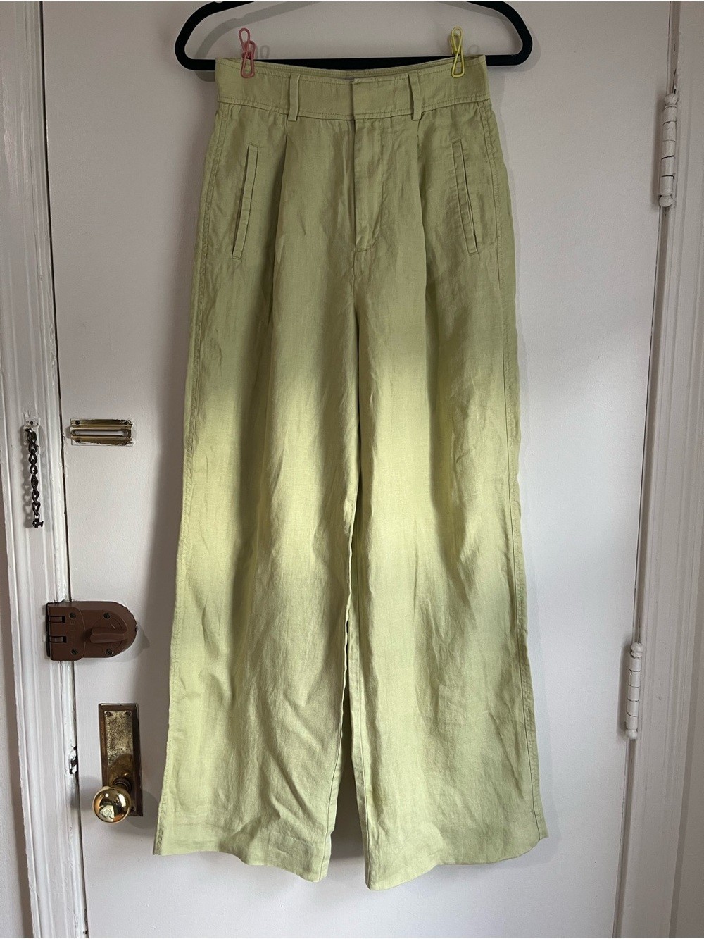 Everlane Way-High Drape Pant 100% Linen Trousers Green Womens Size 2 Everlane Way-High Drape Pant 100% Linen Trousers Green Womens Size 2
