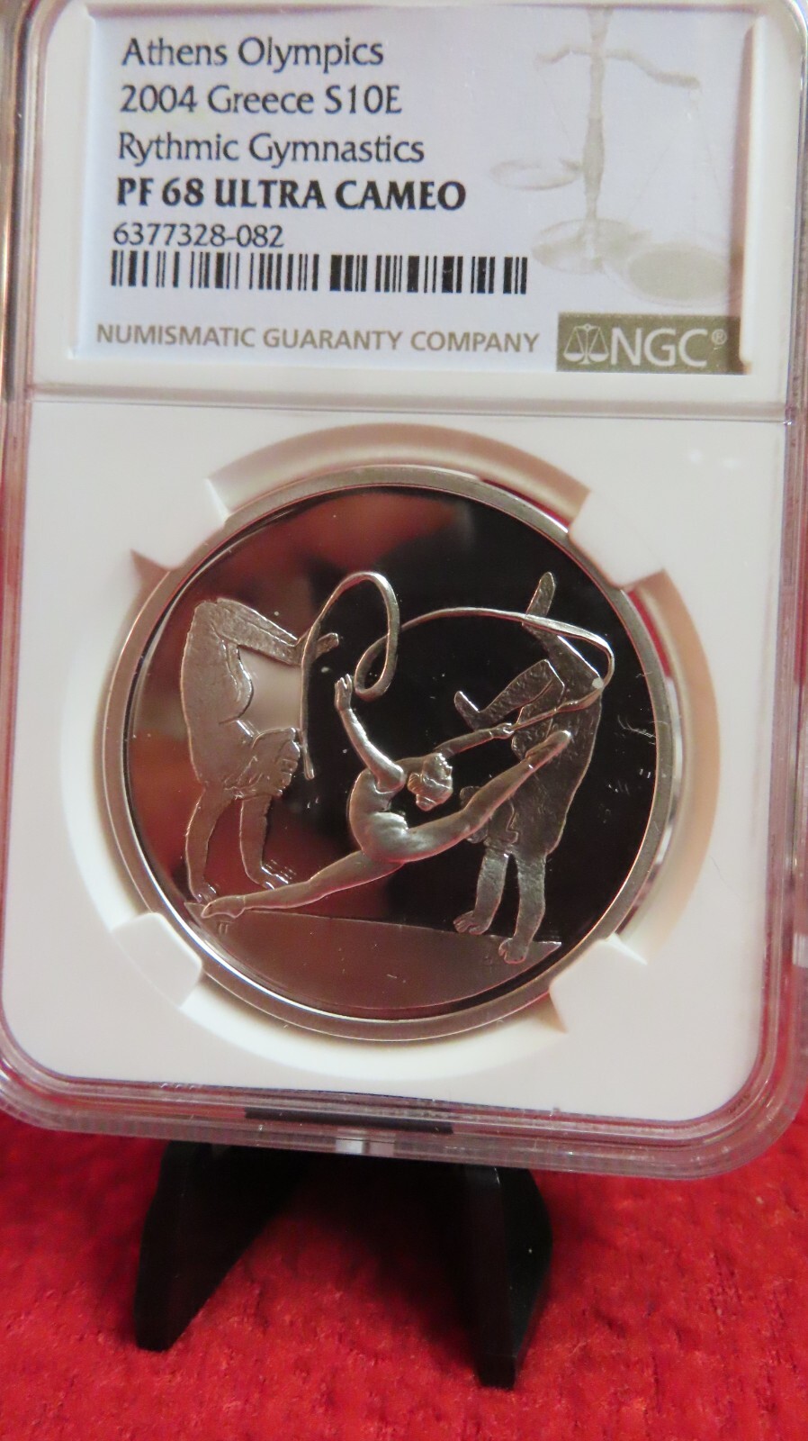 2004 Greece Rhythm Gymnastics Athens Greece Olympics 34 grams of Silver NGC PR68