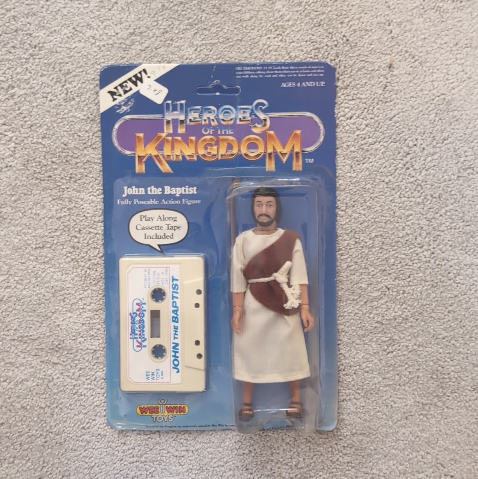 Vintage Sealed Heroes Of The Kingdom John the Baptist Wee Win 1984 Bible Figure Vintage Sealed Heroes Of The Kingdom John the Baptist Wee Win 1984 Bible Figure