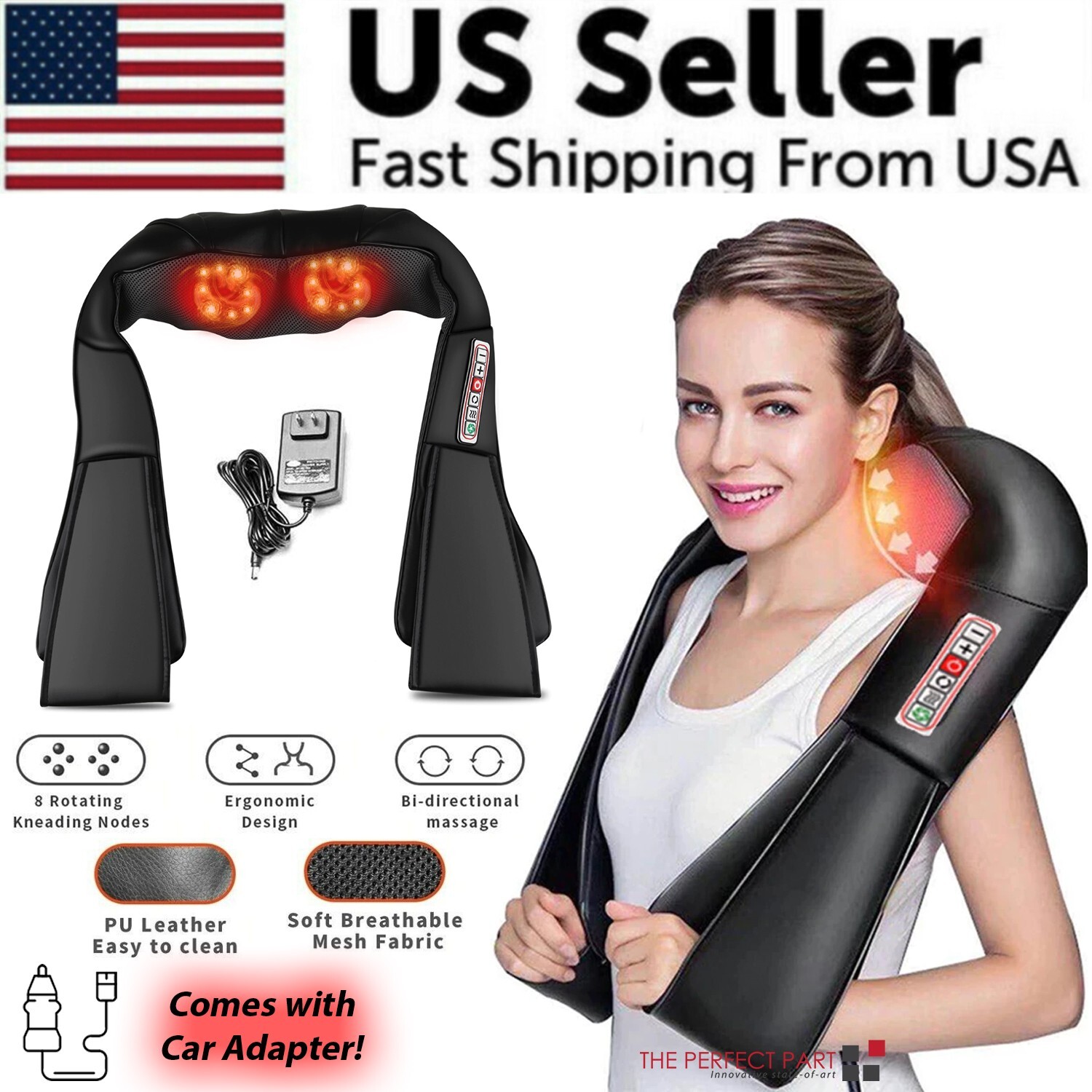 Shiatsu Back Neck and Shoulder Massager with Heat Deep Tissue 3D Kneading Pillow Shiatsu Back Neck and Shoulder Massager with Heat Deep Tissue 3D Kneading Pillow