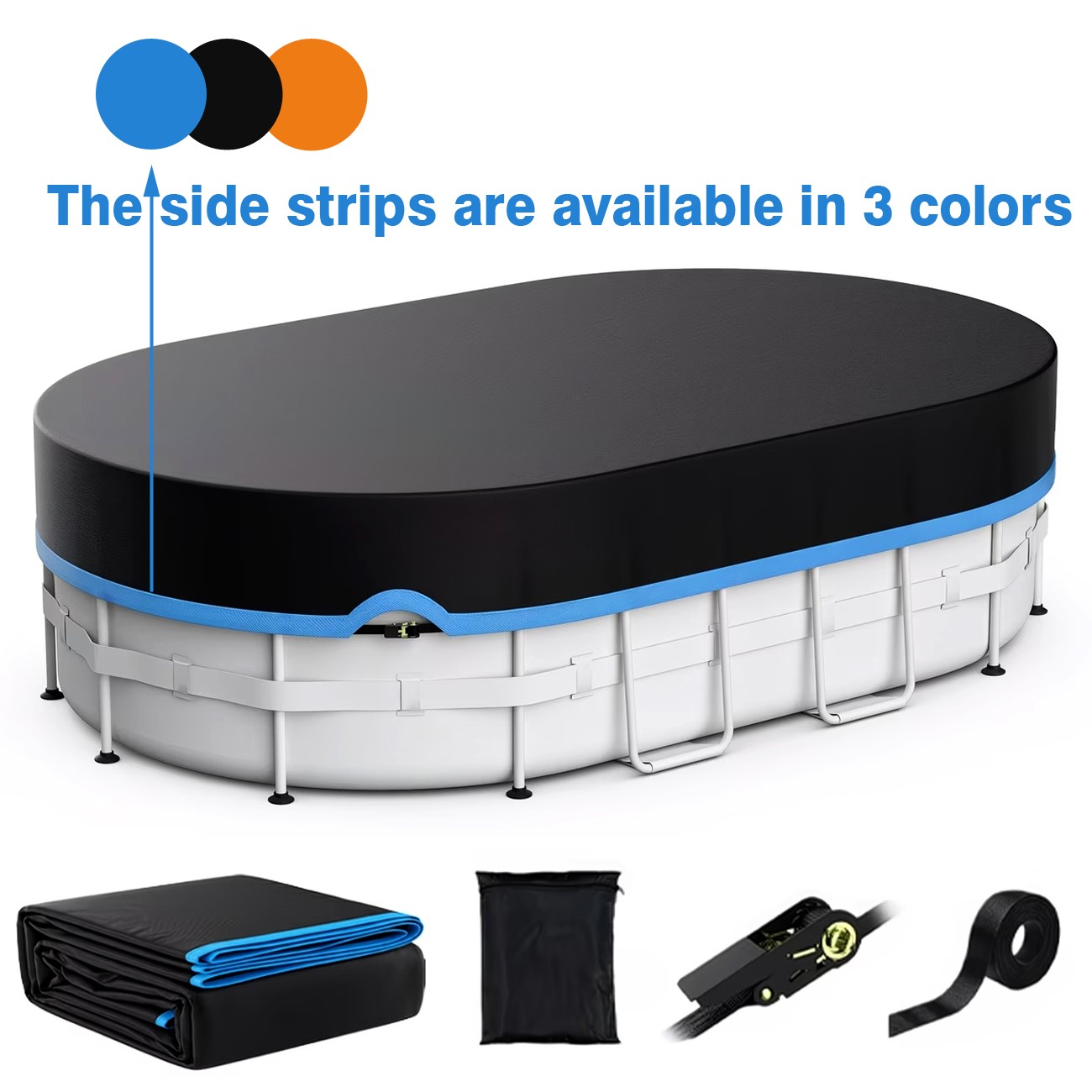 10x16FT Winter Oval Above Ground Pool Cover w/ Ratchet, Premium All-Season Cover