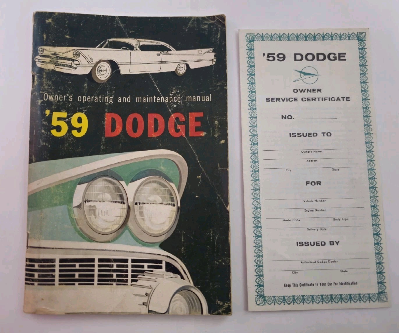 Vintage 1959 DODGE Automobile Owners Manual & Customer Information