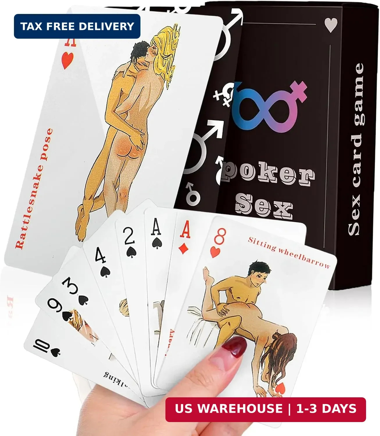 Romantic Fun Sex Poker Game - Date Night Game for Adult Couples, 54 Card Playing