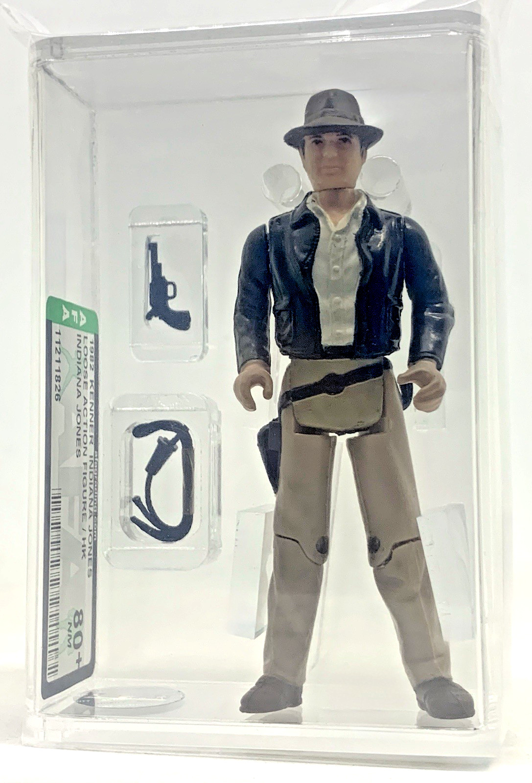 1982 Kenner Indiana Jones Indy AFA 80+ NEW LASERED CASE vintage loose ROTLA