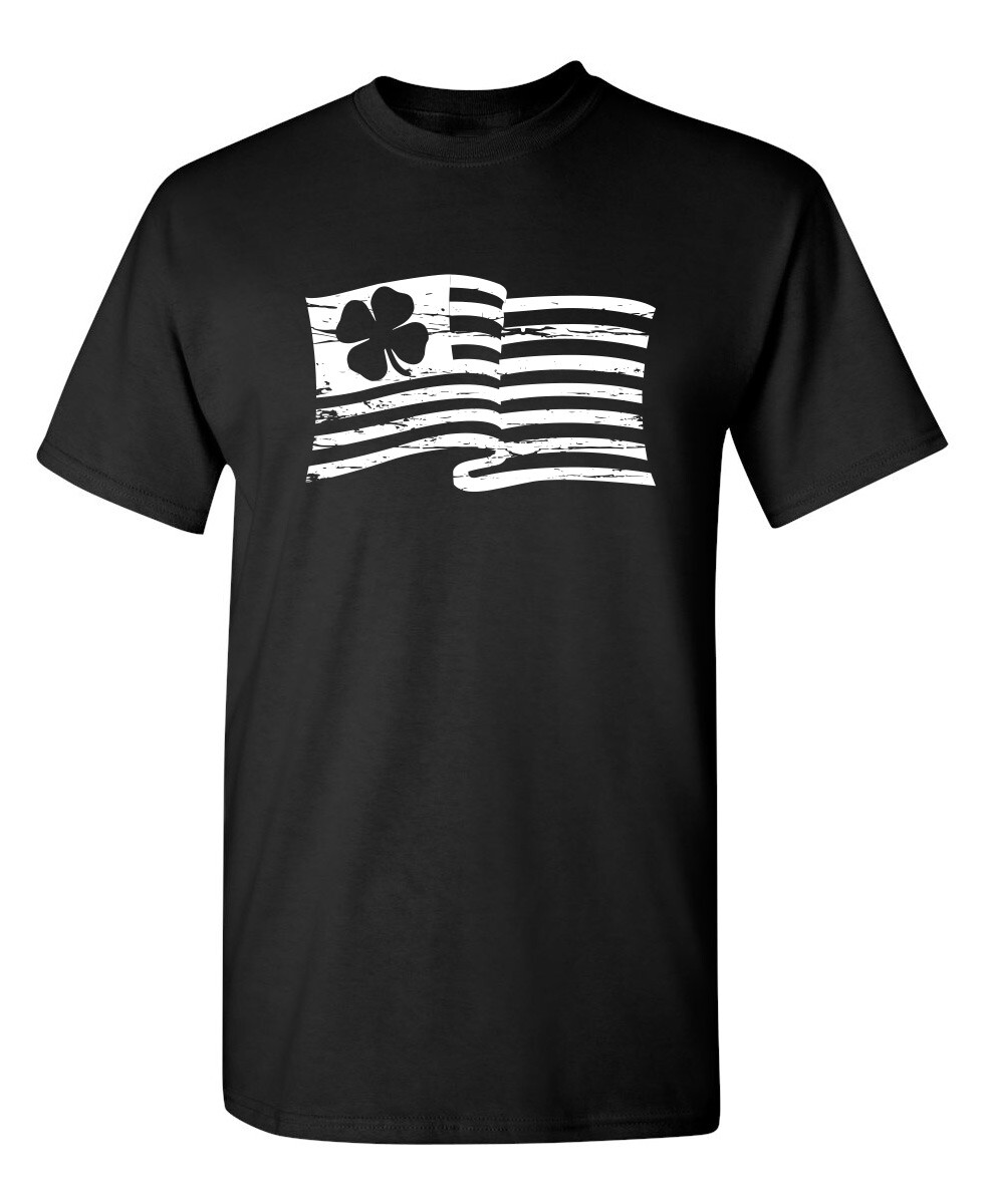 Irish American Flag Sarcastic Humor Graphic Novelty Funny T Shirt