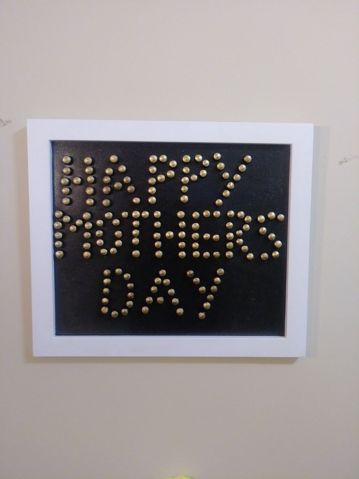 HAPPY MOTHER DAY for the one you love the most black metallic letters 20 Wx 17 H